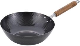Summit Industries Iron Wok Style Hammered Beijing Wok 33cm black