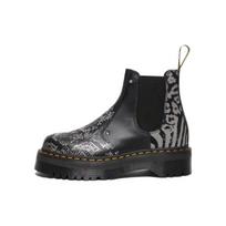 Dr. Martens 2976 Odiniai Madingo Spaudinio Trumpi Chelsea Batai Unisex Batai Juodi Pilki 27692001 36 black