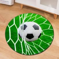 Futbolo kamuolio rašto apvalus kilimėlis grindims Juoda Balta Futbolo raštas Namų dekoras Svetainei Miegamajam Sporto gerbėjo dovana 80cm white