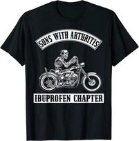 Sons With Arthritis Ibuprofen Chapter Funny Biker Skull T-Shirt Unisex T-Shirt XXL gray
