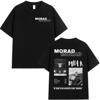 Singer Rap Morad MDLR Tour Album Tshirt for Men Women High Quality Trendy Hip Hop Street Loose Breathable Pure Cotton Tshirt S juoda
