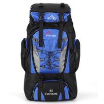 80L Travel Backpack Camping Bag For Men Large Hiking Bag Tourist Rucksack Waterproof Outdoor Sports Climbing Mountaineering Bags mėlyna