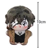 Anime BSD plush toy Keychain Dazai Osamu Plushies Akutagawa Ryunosuke figure cotton doll soft pendant accessory Anime Toys Gifts 10CM black