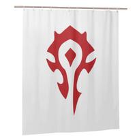 World Of Warcraft Logoshower Curtain Bathroom Polyester Waterproof Bath Curtains With Hooks W60H190(CM)-1 Pcs white