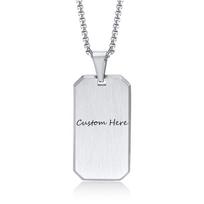 Waterproof Stainless Steel Dog Tag Necklaces for Men BFF Jewelry,Free Custom Birthday Graduation Father's Day Gifts to Him (as the picture,55cm) white
