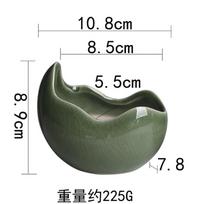 Succulent Small Flower Pot Ceramic Crescent Ice Crack Glaze Gardening Tabletop Flower Ware Small Fresh Ornament Indoor Green Plant Pot With holes black