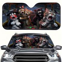 1 vnt. Violetinės spalvos galaktikos rašto priekinio stiklo saulės skydelis UV spindulių ir karščio blokatorius Laiko transporto priemonę vėsią Unikalus dizainas Tinka sedanams, visureigiams, sunkvežimiams, kemperiams 70*130cm gray