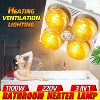 Sieninis elektrinis šildytuvas Vonios kambario lubų šviestuvas Šviestuvas Šildytuvas Vėdinimas Židinys Šildymo krosnelė vonios kambariui 1100W AC 220v Gold Bulb white