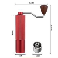 SX Portable Hand Crank Coffee Bean Grinder raudona