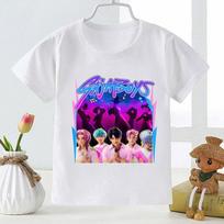 Kpop Demon Hunters Saja Boys Print Casual Kids T Shirt Girls New Summer Tops Fashion Clothes Children Short Sleeve T-shirts 110 blue