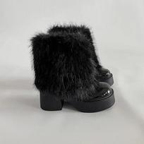 Thick Bottom Fur Pants Boots Women 2026 Autumn and Winter New Fashion Plus Fleece Warm Fashion Ankle Boots 39 smėlis