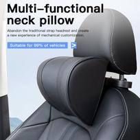 Leather Car Seat Headrest Cushion Multi-function Memory Foam Car Neck Pillow Adjustable Car Headrest Pillow Auto Accessories juoda