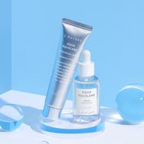 S-NATURE Aqua Squalane Serum 50ml + Aqua Squalane Moisture Cream 60ml 2-Piece Set Hydrating & Nourishing Skin Barrier Kit gray