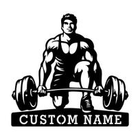 Gym Metal Wall Art, Weightlifter Metal Sign, Home Gym Decor, Sport Metal Poster, Strength Training Art gray