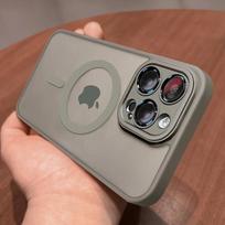 Originalus matinis dėklas telefonui iPhone 17 16 15 14 13 12 11 Pro Max Plus Air, su Magsafe, objektyvo apsauga, matinis dangtelis iPhone 13 Pro pilka spalva