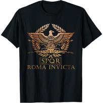 SPQR - Roma Invicta - Neužkariauta Roma Marškinėliai XXL juoda