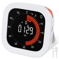 Upgraded Visual Timer Rechargeable Digital Countdown Kitchen Mechanical Cooking Timer Management Tool for Home School Office red