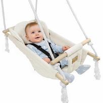 Cradle - bouncer - baby swing - for home and garden VELVET - ECRU