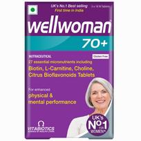 WELLWOMAN 70+ Multivitaminai Moterims Virš 70 Metų Su Biotinu, Izoflavonais, Cinku, Vitaminu D Fizinei Ir Psichinei Sveikatai Palaikyti, Pažinimo Funkcijoms Gerinti