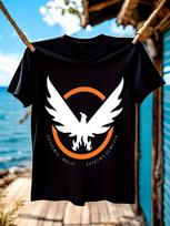 Tom ClancyS The Division 2 SHD Logo Tshirt - Black with O... L white