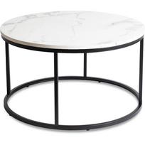 Conny Max Kavos staliukas 80 cm Baltas marmuras/Juodas Modernus Glamūras