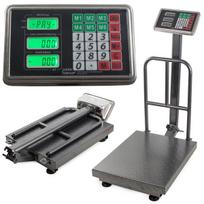 LCD elektroninės platforminės svarstyklės su atrama, 300kg