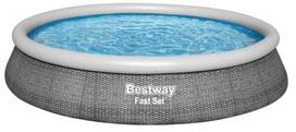 Prekė su pažeista pakuote. Baseinas, pripučiamas Bestway Fast Set 57376, pilka sp., 396 x 84 cm