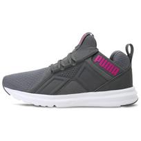 Puma Enzo Comfortable Sports Low-Top Lifestyle Shoes Women sneaker Gray Red 189499-03 36 gray