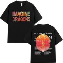 Imagine Dragons Rock Band Loom World Tour 2025 T-shirt Men Women Cotton Short Sleeve T-shirts Hip Hop Fashion T Shirt Streetwear S juoda