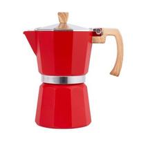 „Moka Pot“ espreso kavos virimo aparatas lengvai valomas viryklės kavos aparatas, aliuminio itališko dizaino kubietiškas kavos virimo aparatas, suteikiantis sodraus skonio 150ML raudona