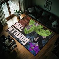 Door Mat Entrance Non-slip Washable Tag Kitchen Carpet Living Room Funny Hallway Rug Bathroom Gorilla Game Decoration 40cm x 60cm gray
