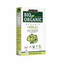 Indus Valley Bio Organic 100% Natural Amla (Indian Gooseberry) Fruit Powder For Hair Growth, Skin Care, Drinking & Eating, Rich In Antioxidants - 10 black