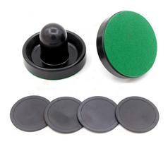 96mm Indoor Air Hockey Table Felt Pusher Set Hockey Pucks Accessory black #1