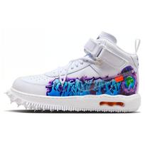Nike X Off White Air Force 1 Mid 'Graffiti' DR0500-100 40.5 gray