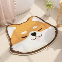 Calico Cat Decorative Floor Mat - Soft, Cold-Proof, Skin-Friendly, Water-Absorbent Cushion for Living Room, Bedroom, or Bathroom. 40*60cm Fleece beige