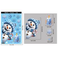 Christmas Stickers Santa Claus Hand Hanging Ball Xmas Tree Sticker Gingerbread Man Sock Window Sticker Happy New Year Decor 30*20cm blue