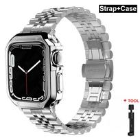 Stainless Steel Strap+Case for Apple Watch Ultra 2 49mm 42mm 46mm 44mm 41 45mm Metal Band for iWatch Series10 9 8 7 6 SE 5 4 3 2 For Ultra 2 1 49mm