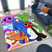 Žaidimas 3D R-Rainbow F-Friends Animacinis Menas Kilimas Miegamajam Svetainei Sofai Namams Durų Kilimėlis Dekoras, Didelis Vaikų Žaidimų Neslystantis Grindų Kilimėlis 40x60cm( 15x23in ) blue