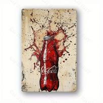 Vintage Coca-Cola Metal Wall Poster Bar Decor beige