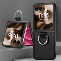 Ličių odos rašto žiedo laikiklis Anti-drop telefono dėklas Motorola Razr 70 60 50 Ultra itin plonas sulankstomo ekrano apsauginis dangtelis for Razr 70