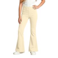 Kids Color -Lined Stretch Flare Pants Slim Fit Warm for Fall and Winter 110 smėlis