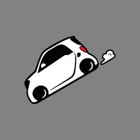 Funny Cartoon Car Sticker For Smart Fortwo W453 W451 Creative Car Vinyl Decal Waterproof  Style Auto Decoration Stickers white