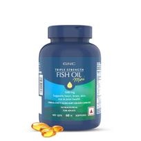 GNC 1500 mg trigubo stiprumo žuvų taukų mini omega-3 minkštos kapsulės vyrams ir moterims | 60 mini minkštų kapsulių | 540 mg EPA ir 360 mg DHA | Gerina atmintį | Apsaugo Vi