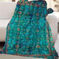 Turquoise Printed Blanket, Single-Sided, Soft Polyester Fleece, Multiple Sizes, Modern Style, All-Season Use, Breathable, Suitable for Daily Use, Digi 75X95CM blue