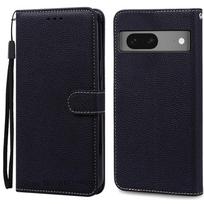 Pixel 7/7Pro/7A dėklas Google Pixel 7 Pro dėklui Piniginė Odinis atverčiamas dangtelis Google Pixel 7A dėklui Knygelės tipo dėklas Piniginė Fundas For Pixel 7 juoda