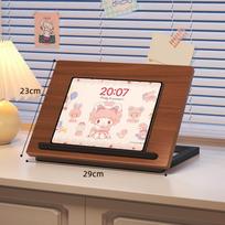Reguliuojamas vertikalus nešiojamojo kompiuterio ir planšetinio kompiuterio stovas su laikymo lentyna beige