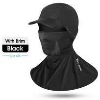 WEST BIKING Summer Ice Silk Full Face Mask UV Protection Breathable Cycling Headgear with Brim for Motorcycle Riding Fishing One Size juoda