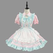 Minkštos merginos anime kavinės padavėjos Lolita suknelės kostiumas 5XL dangaus mėlyna spalva