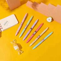 Colorful Cute Girl Press-Type Neutral Pen – High-Value Black Ink, Perfect for Study & Exams 0.5mm orange