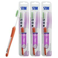 STIM Silky | Ultra soft toothbrush | Extra gentle bristles | Cleans along the gum line | Cleans till 3rd Molar - Pack of 3 white
